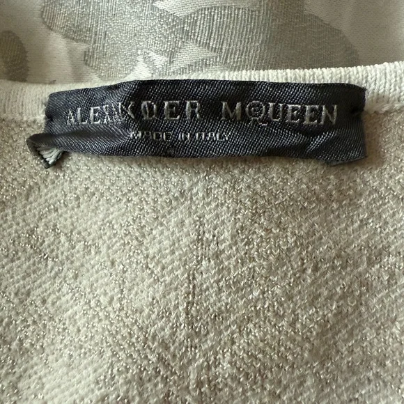 Floral Beige and White Alexander McQueen Women Dress, size L - Picture 4 of 7